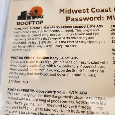 Menu photo 2 Midwest Coast Brewing Chicago, IL Menu photo 2 Midwest Coast Brewing Chicago, IL