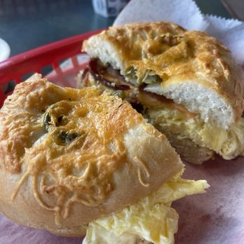 Boston Bagel Cafe - Jalapeño & cheese breakfast sandwich - Sandwiches Near Me - Fort Lauderdale, Florida