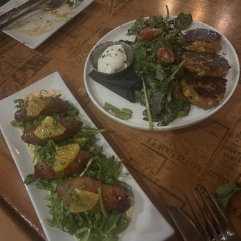 Gustazo Cuban Kitchen & Bar - bacon wrapped plantains and corn fritters - Cuban Near Me - Waltham, Massachusetts