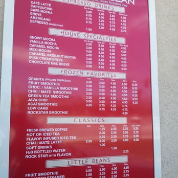 The Human Bean - Menu. - Coffee & Tea Near Me - Reno, Nevada