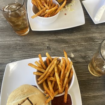 Fusion Grill - Turkey burger and further-the American burger with truffle Parmesan fries - New American Near Me - Thousand Oaks, California Fusion Grill - Turkey burger and further-the American burger with truffle Parmesan fries - New American Near Me - Thousand Oaks, California