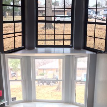 Power Home Remodeling - Top is the before, bottom is after! The room is much lighter now! Windows are super easy to clean. - Windows Installation Near Me - Irving, Texas