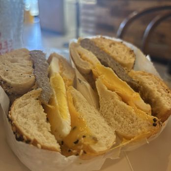 Abel’s Bagels - Everything bagel with sausage, egg, and cheddar cheese. - Bagels Near Me - Las Vegas, Nevada Abel’s Bagels - Everything bagel with sausage, egg, and cheddar cheese. - Bagels Near Me - Las Vegas, Nevada