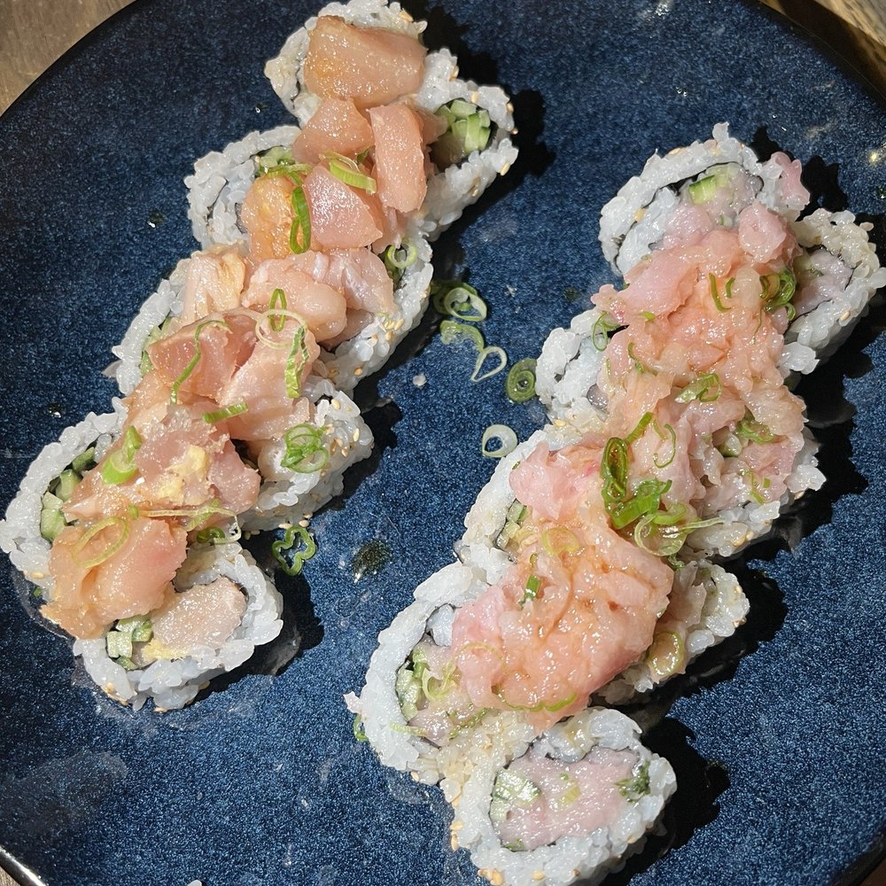 Sushi Sen - negihama ponzu and White Tuna Tataki Roll - Sushi Bars Near Me - Scottsdale, Arizona Sushi Sen - negihama ponzu and White Tuna Tataki Roll - Sushi Bars Near Me - Scottsdale, Arizona