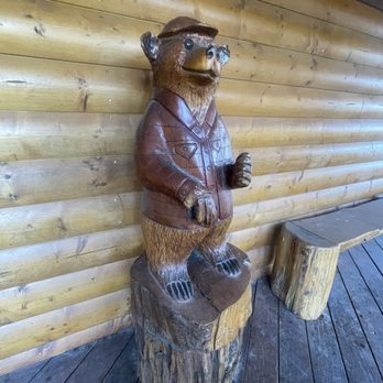 Cedar Lake Camp - Wood carving front of cabin. - Campgrounds Near Me - Big Bear Lake, California Cedar Lake Camp - Wood carving front of cabin. - Campgrounds Near Me - Big Bear Lake, California