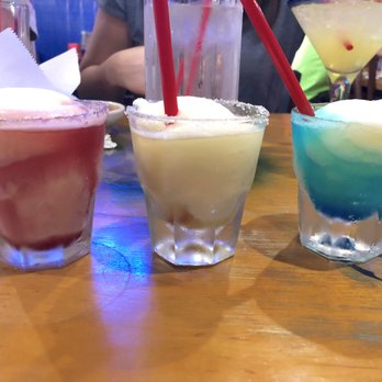 Baja Mex Grill - Couldn't decide on a margarita flavor so I got the trio sampler! All delicious! - Mexican Near Me - Grapevine, Texas