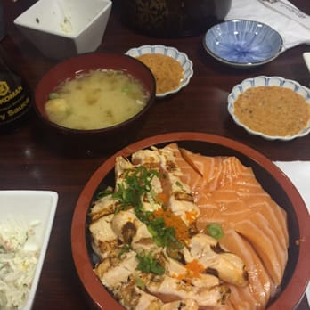 Musashi's - Salmon/seared salmon chirashi bowl. That spicy mayo though. - Sushi Bars Near Me - Seattle, Washington Musashi's - Salmon/seared salmon chirashi bowl. That spicy mayo though. - Sushi Bars Near Me - Seattle, Washington