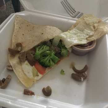Ryan's Deli Cafe - Veggie egg white quesadilla, right up your alley if plastic canned mushrooms are your thing - Delis Near Me - Myrtle Beach, South Carolina
