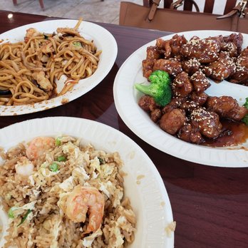 Rice Wok Express - three plates of food on a table - Chinese Near Me - Denton, Texas Rice Wok Express - three plates of food on a table - Chinese Near Me - Denton, Texas