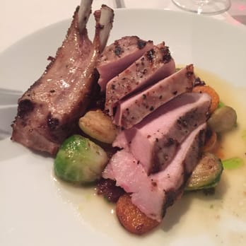 Vestige - Pork chop with brussel sprouts, carrots, and sweet potato purée! Amazeballs! - New American Near Me - Ocean Springs, Mississippi Vestige - Pork chop with brussel sprouts, carrots, and sweet potato purée! Amazeballs! - New American Near Me - Ocean Springs, Mississippi
