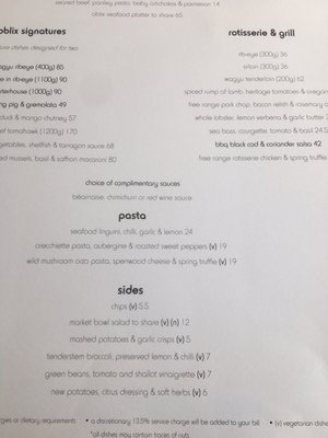 Menu photo 5 Oblix At The Shard London, XGL Menu photo 5 Oblix At The Shard London, XGL