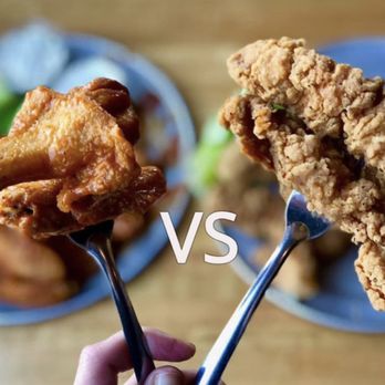 Wing Dome - a hand holding a fork and a plate of fried chicken - Chicken Wings Near Me - Meridian, Idaho Wing Dome - a hand holding a fork and a plate of fried chicken - Chicken Wings Near Me - Meridian, Idaho