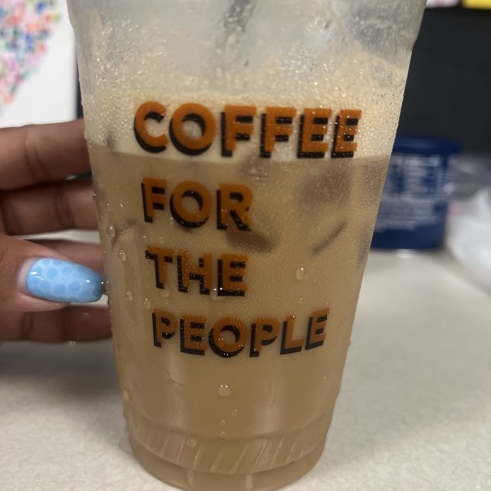 Iced Caffe Latte - 20 oz with French toast syrup and almond milk Iced Caffe Latte - 20 oz with French toast syrup and almond milk