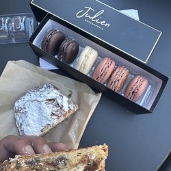 Julien Boulangerie - Croissant filled with almond spread and chocolate, macarons