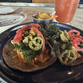 Socalo - Jackfruit tinga tacos - the topping gave elements of crispness; 100% vegan - Mexican Near Me - Santa Monica, California
