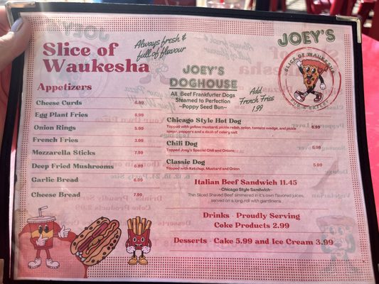 Menu photo 2 Joey's Diner Waukesha, WI