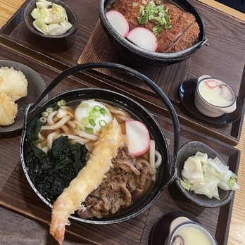 Tendon Kohaku - Dashi udon and pork katsu curry udon - Japanese Near Me - Bellevue, Washington