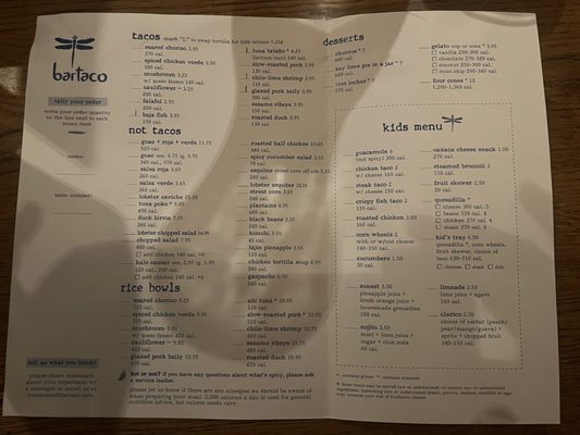 Menu photo 1 Bartaco Denver, CO Menu photo 1 Bartaco Denver, CO