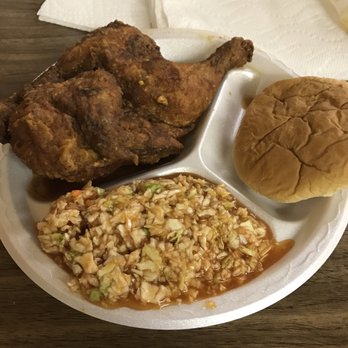 Keaton's Barbecue - Best chicken in the world! Half chicken hot, spicy vinegar slaw, hamburger bun - Barbeque Near Me - Cleveland, North Carolina Keaton's Barbecue - Best chicken in the world! Half chicken hot, spicy vinegar slaw, hamburger bun - Barbeque Near Me - Cleveland, North Carolina