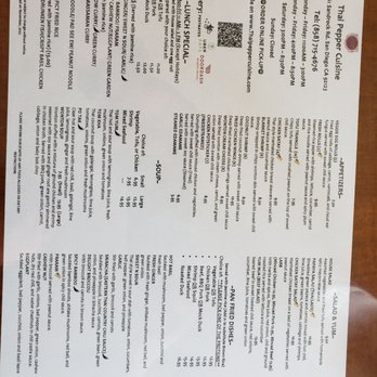 Thai Pepper Cuisine - Menu - Thai Near Me - San Diego, California