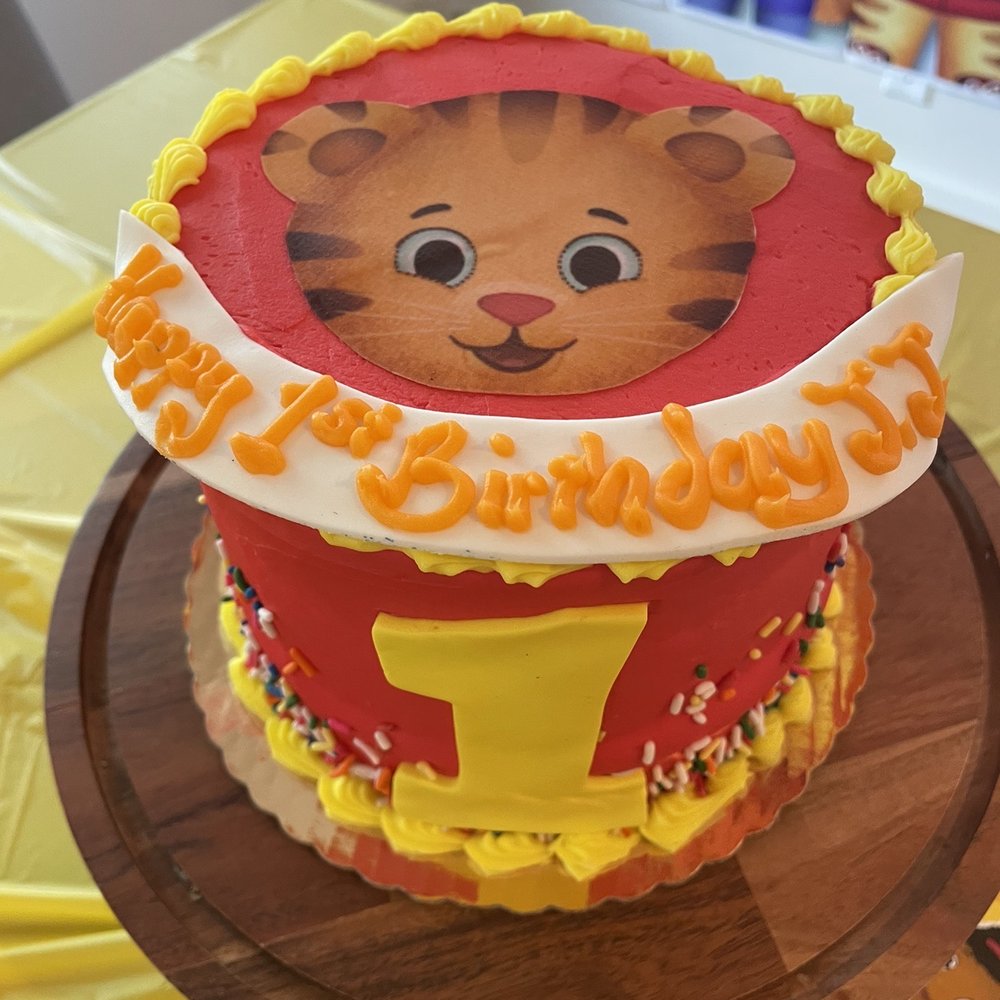 Daniel Tiger "smash cake" for our son's first birthday.