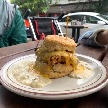 Pine State Biscuits - Reggie no bacon with mushroom gravy. - Breakfast & Brunch Near Me - Portland, Oregon