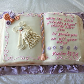 Sugar Lab Cake Studio - Baptism Cake (Topper on left side by me) - Bakeries Near Me - Ventura, California Sugar Lab Cake Studio - Baptism Cake (Topper on left side by me) - Bakeries Near Me - Ventura, California