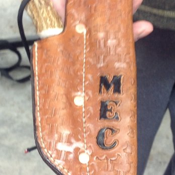 Schaaf Saddlery & Leather Work - Custom made knife sheath with holder for sharpener. - Leather Goods Near Me - Hamilton, Ohio Schaaf Saddlery & Leather Work - Custom made knife sheath with holder for sharpener. - Leather Goods Near Me - Hamilton, Ohio