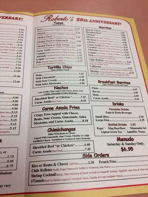 Menu photo 7 Roberto's Taco Shop Las Vegas, NV