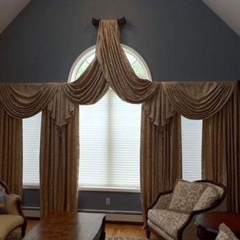 Window Designs by Powers - Great Room Window Treatment over Shades - Shades & Blinds Near Me - Northvale, New Jersey