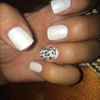 Love Nails - Super cute white glitter gel done on my natural nail. Thanks Ann! - Nail Technicians Near Me - Chino, California