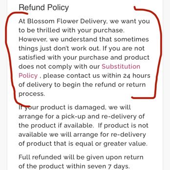 Blossom Flower Delivery - Refund policy on website - Florists Near Me Blossom Flower Delivery - Refund policy on website - Florists Near Me