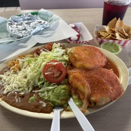 2 Chile Relleno Plate...comes with lots of corn tortillas. Ate half took the other half home for the next day 2 Chile Relleno Plate...comes with lots of corn tortillas. Ate half took the other half home for the next day