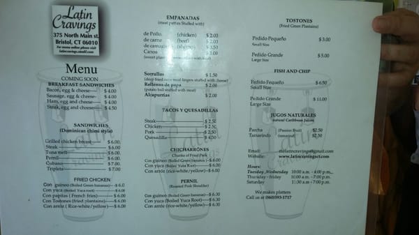Menu photo 8 Latin Cravings Bristol, CT