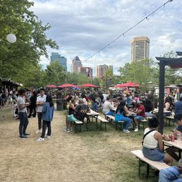 Wine village seating in the shade