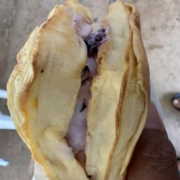 Waffle ice cream sandwich