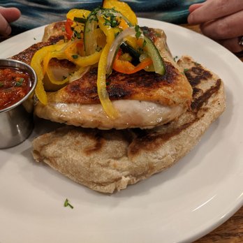 Luckys - Brick Roasted Half Chicken with the Chimichurri on the side. - New American Near Me - Rochester, New York