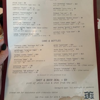 Doppleganger - Menu 9/8/25 - Beer Bar Near Me - Brooklyn, New York