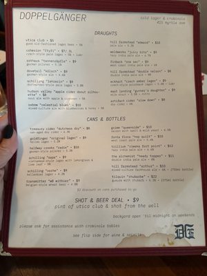 Menu photo 1 Doppleganger Brooklyn, NY