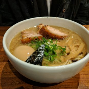 Menya le Nood - Musashi Ramen with Tonkotsu broth. Two kakuni pieces, one egg, bamboo, green onions, and nori. - Ramen Near Me - Honolulu, Hawaii