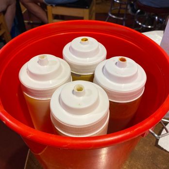 Red Onion Bar & Grill - Bucket of goodness - ketchup, mustard, mayonnaise, and ranch dressing at your fingertips in a bucket! - American Near Me - Heber, Arizona Red Onion Bar & Grill - Bucket of goodness - ketchup, mustard, mayonnaise, and ranch dressing at your fingertips in a bucket! - American Near Me - Heber, Arizona