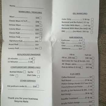 Smyrna Nails - Price list - Nail Salons Near Me - Smyrna, Georgia