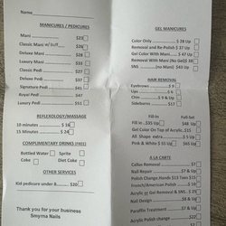 Smyrna Nails - Price list