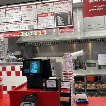 Five Guys - No workers in sight. All hanging out in the back. - Burgers Near Me - Williamsburg, Virginia Five Guys - No workers in sight. All hanging out in the back. - Burgers Near Me - Williamsburg, Virginia