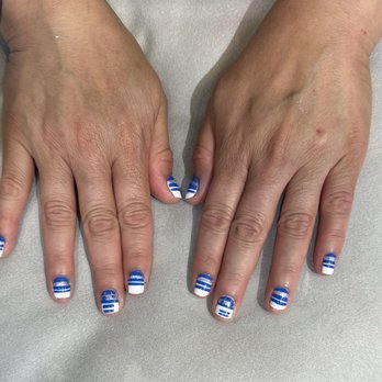 Belle Nails and Spa - Awesome gel nails + design for Star Wars Day.  May the 4th be with you. R2D2  Make an appointment. - Nail Salons Near Me - Concord, California