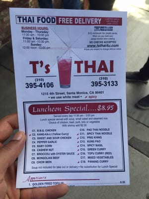 Menu photo 4 T's Thai Santa Monica, CA Menu photo 4 T's Thai Santa Monica, CA