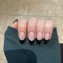 Creative Nails - Black-and-white french tip nails