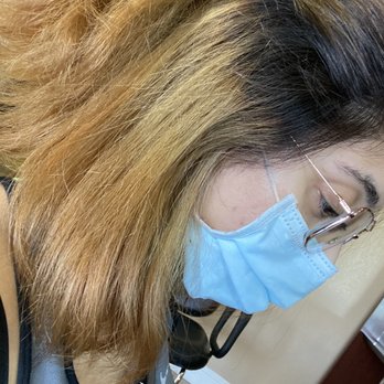 Salon Allure & Spa - Orange red and yellow balayage gone wrong by Shondra - Hair Salons Near Me - Stockton, California Salon Allure & Spa - Orange red and yellow balayage gone wrong by Shondra - Hair Salons Near Me - Stockton, California