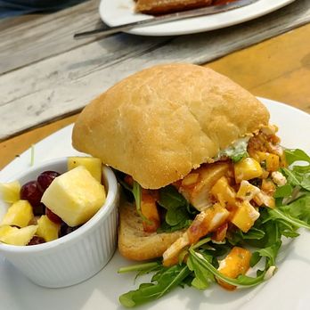 Blue Surf Cafe - Mahi sandwich. Maple bacon waffles - Cafes Near Me - Wilmington, North Carolina