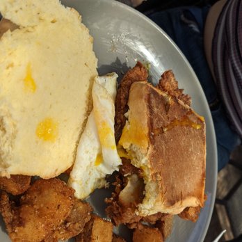 Sunrise Casablanca - Chicken Honey breakfast sandwich with a side of their breakfast potatoes! No shown: Monti's amazing bacon! - Bars Near Me - Las Vegas, Nevada Sunrise Casablanca - Chicken Honey breakfast sandwich with a side of their breakfast potatoes! No shown: Monti's amazing bacon! - Bars Near Me - Las Vegas, Nevada